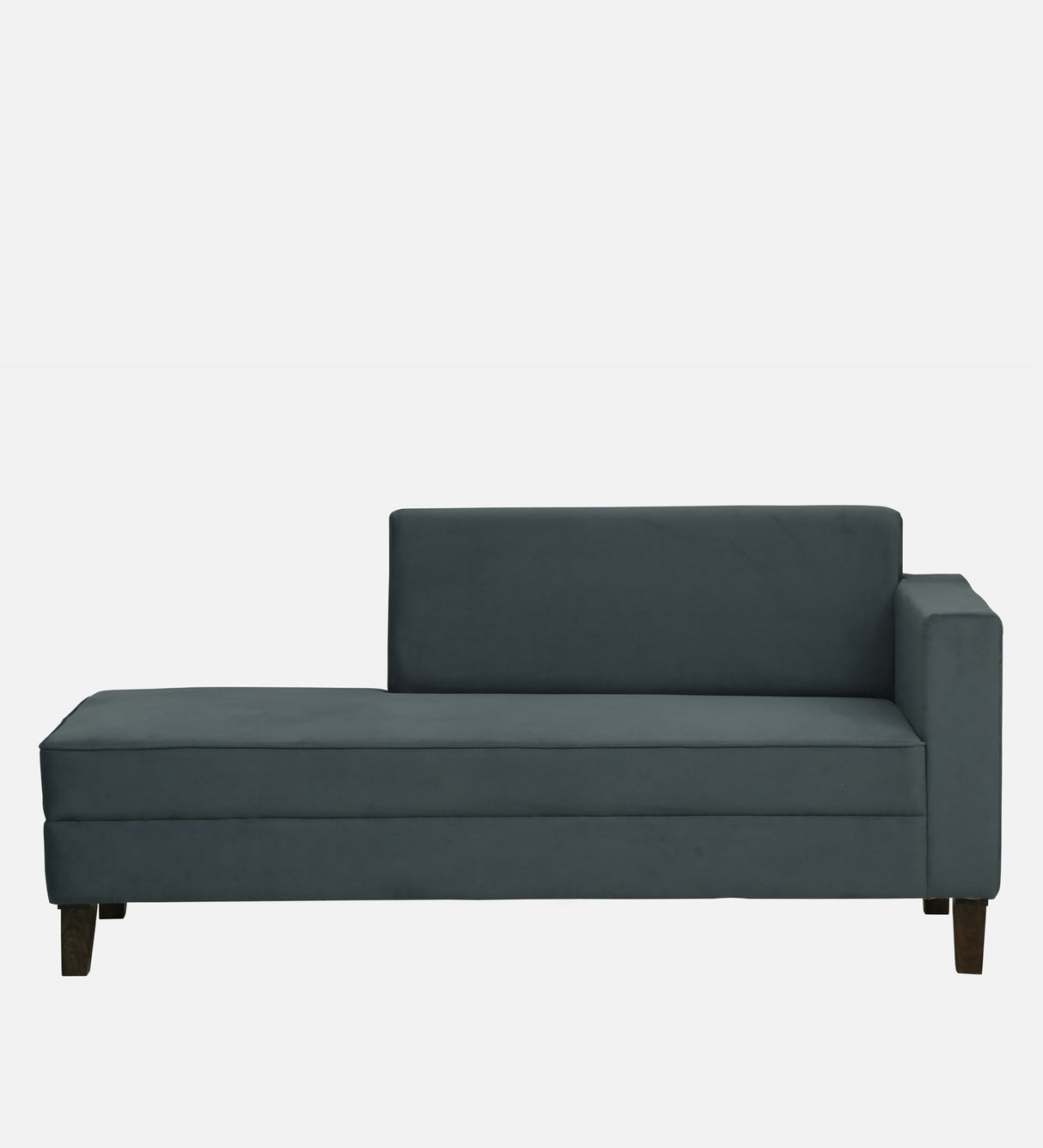 Venus Velvet Fabric LHS Lounger In Grey Color
