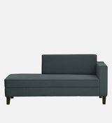 Venus Velvet Fabric LHS Lounger In Grey Color