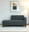 Venus Velvet Fabric LHS Lounger In Grey Color