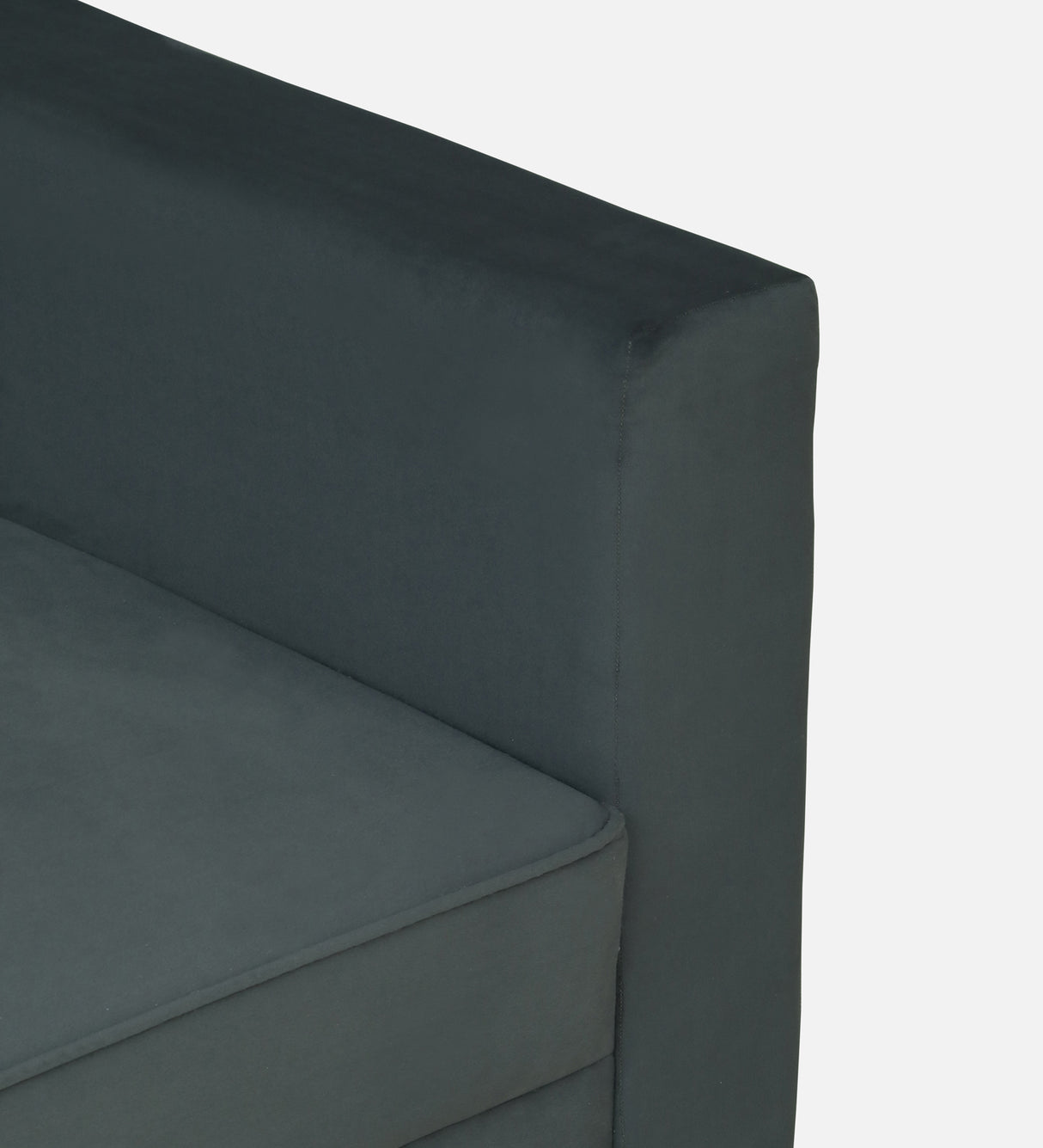 Venus Velvet Fabric LHS Lounger In Grey Color