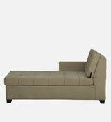 Fabrio Velvet Fabric LHS Lounger With Hydraulic Storage In Brown Color