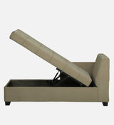 Fabrio Velvet Fabric LHS Lounger With Hydraulic Storage In Brown Color