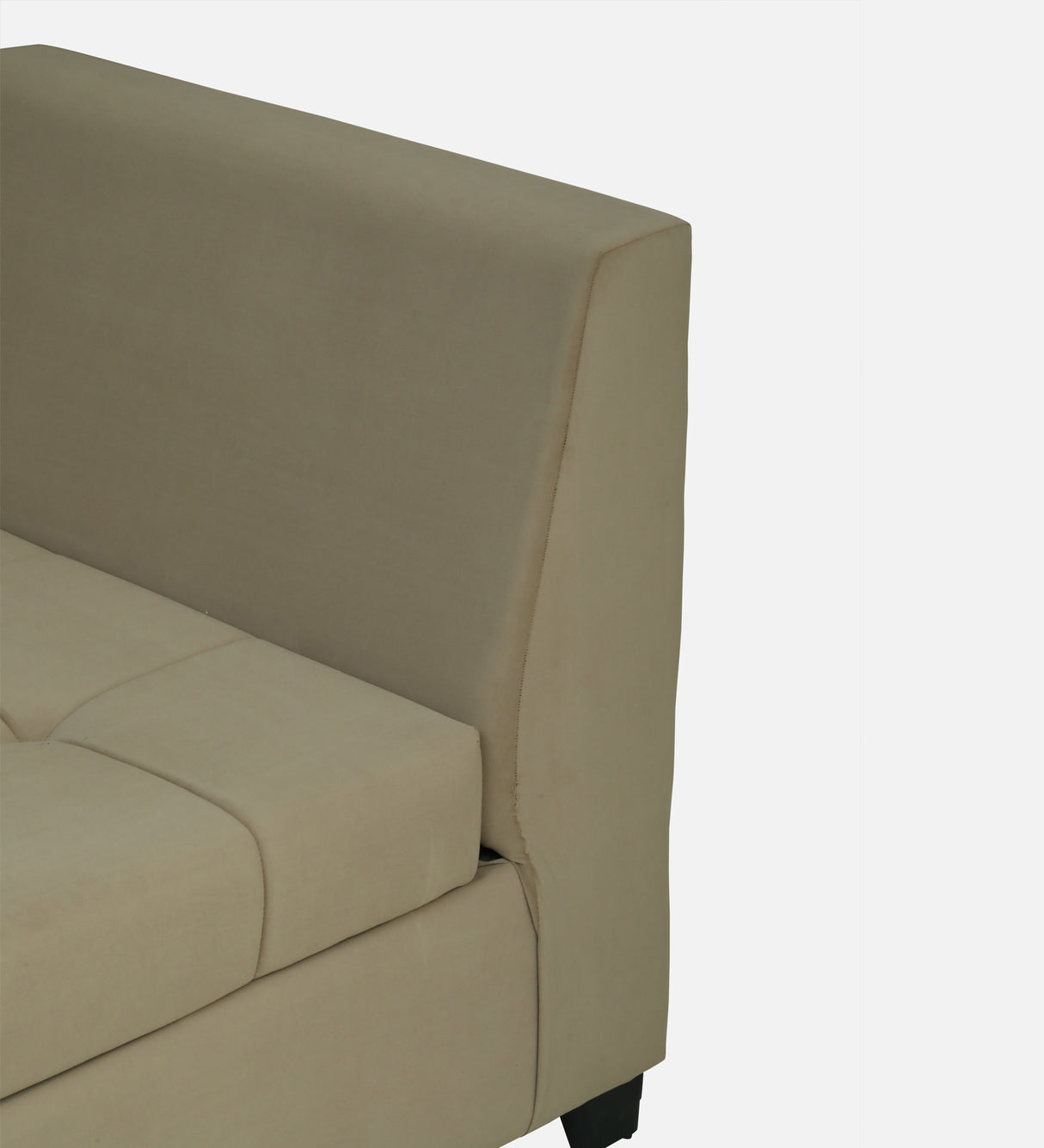 Fabrio Velvet Fabric LHS Lounger With Hydraulic Storage In Brown Color