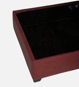 Mayor Leatherette Fabric LHS Lounger With Hydraulic Storage In Maroon Color