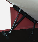 Mayor Leatherette Fabric LHS Lounger With Hydraulic Storage In Maroon Color
