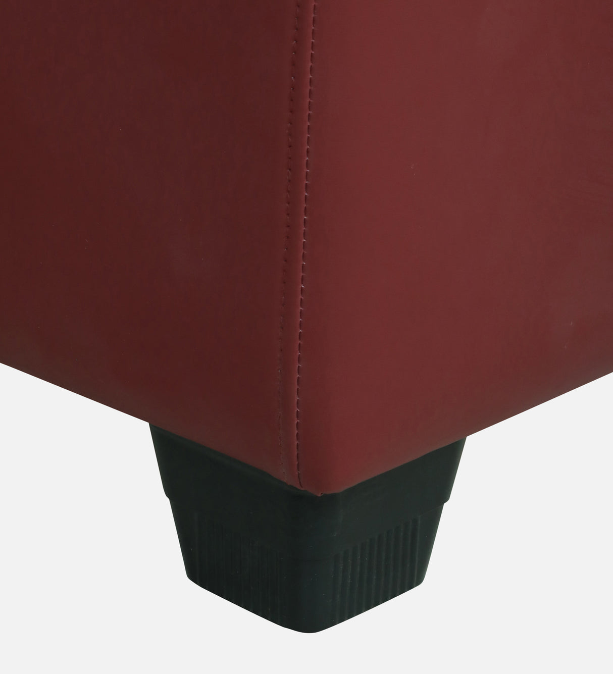 Mayor Leatherette Fabric LHS Lounger With Hydraulic Storage In Maroon Color