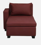 Mayor Leatherette Fabric LHS Lounger With Hydraulic Storage In Maroon Color