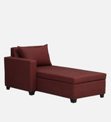 Mayor Leatherette Fabric LHS Lounger With Hydraulic Storage In Maroon Color