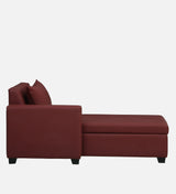 Mayor Leatherette Fabric LHS Lounger With Hydraulic Storage In Maroon Color