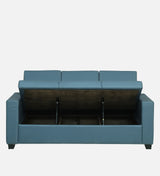 GOA Three Seater Upholstered Sofa With Storage - 12 Months Warranty - BLUE