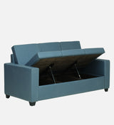 GOA Three Seater Upholstered Sofa With Storage - 12 Months Warranty - BLUE