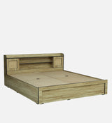 COPS Engineered Wood Bed with Box and Headboard Storage (STONE) - 12 Months Warranty