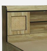 COPS Engineered Wood Bed with Box and Headboard Storage (STONE) - 12 Months Warranty