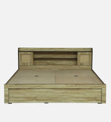 COPS Engineered Wood Bed with Box and Headboard Storage (STONE) - 12 Months Warranty