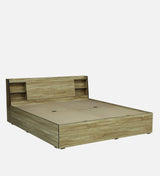 Vento Engineered Wood Bed with Box and Headboard Storage (STONE) - 12 Months Warranty