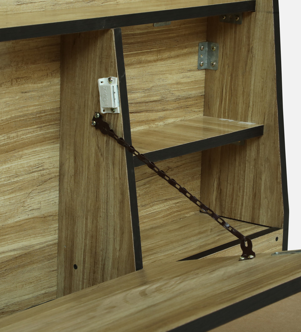 Vento Engineered Wood Bed with Box and Headboard Storage (STONE) - 12 Months Warranty