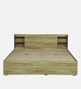 Vento Engineered Wood Bed with Box and Headboard Storage (STONE) - 12 Months Warranty