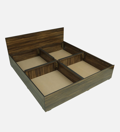 CARPER Engineered Wood Bed with Box Storage (Walnut) - 12 Months Warranty