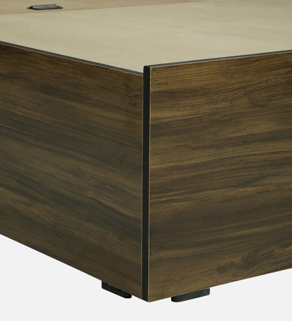 CARPER Engineered Wood Bed with Box Storage (Walnut) - 12 Months Warranty