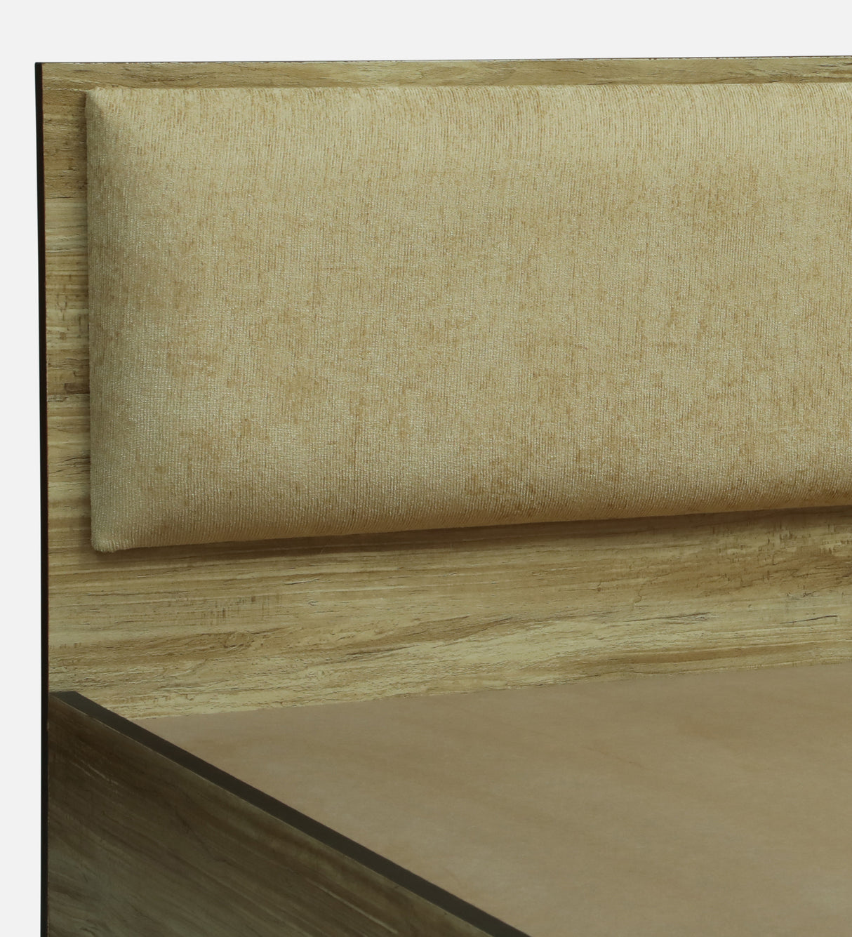 ALLEN Engineered Wood Bed Without Storage and Upholstered Headboard (STONE) - 12 Months Warranty