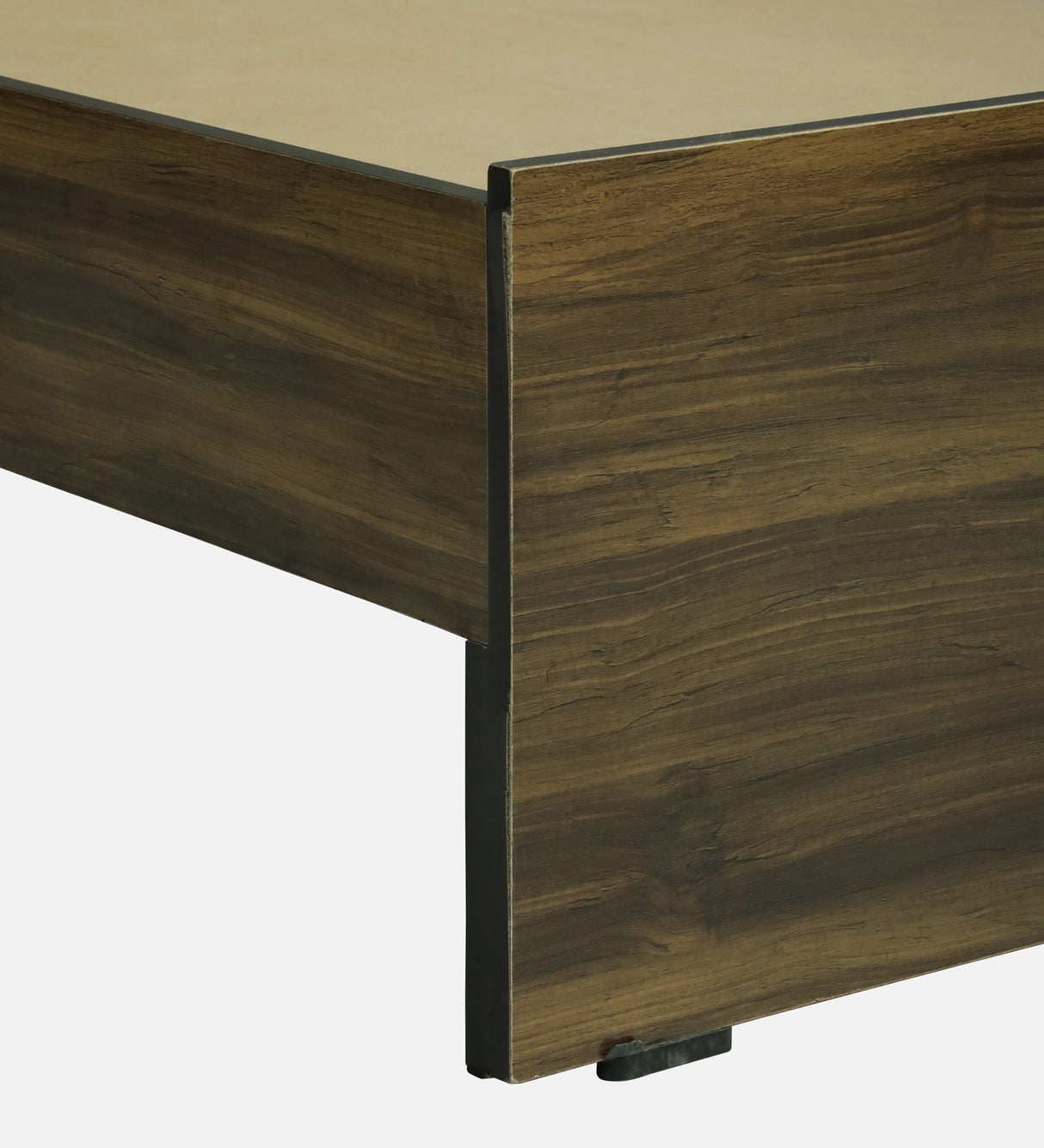 ALLEN Engineered Wood Bed Without Storage and Upholstered Headboard (Walnut) - 12 Months Warranty