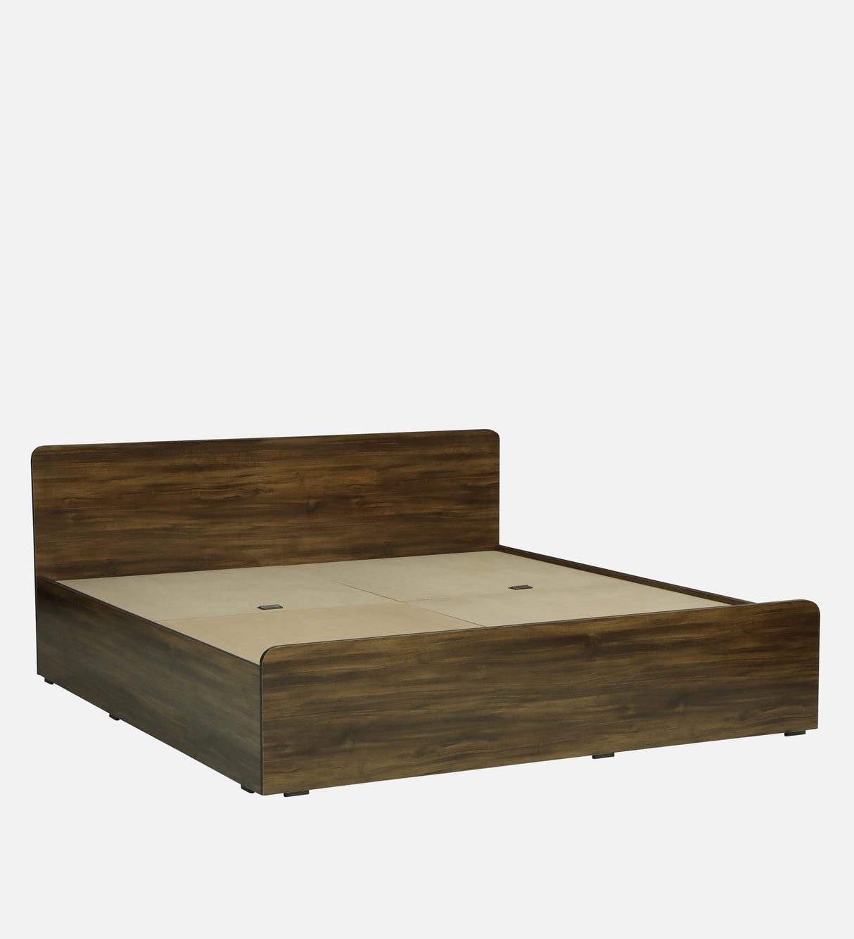 SMITH Engineered Wood Bed with Box Storage (Walnut) - 12 Months Warranty