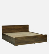 SMITH Engineered Wood Bed with Box Storage (Walnut) - 12 Months Warranty