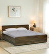 SMITH Engineered Wood Bed with Box Storage (Walnut) - 12 Months Warranty