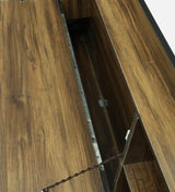 Vento Engineered Wood Bed with Box and Headboard Storage (Walnut) - 12 Months Warranty