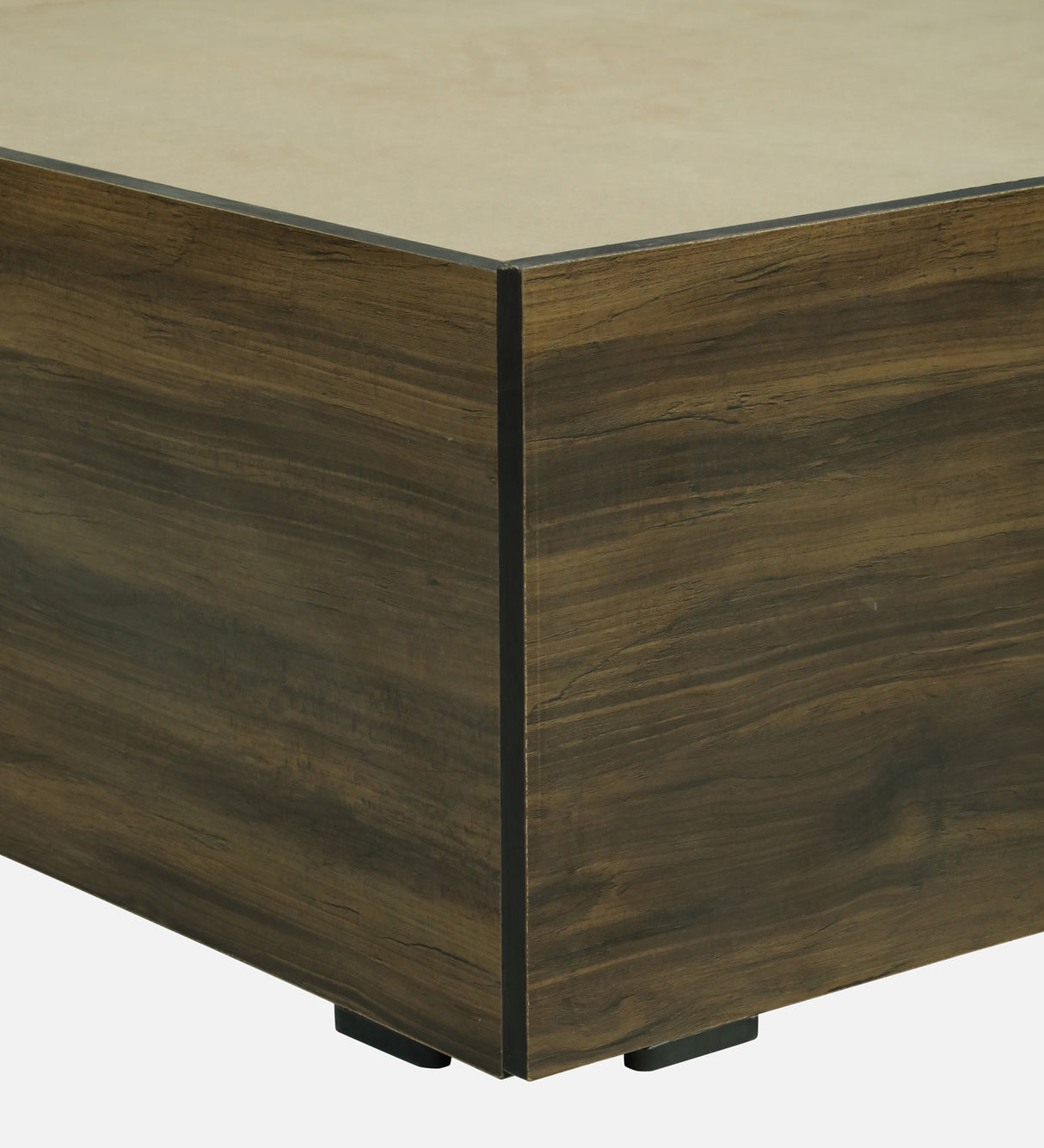 Vento Engineered Wood Bed with Box and Headboard Storage (Walnut) - 12 Months Warranty