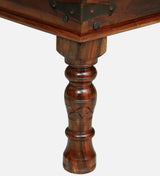 BUNDI Solid Sheesham Wood Coffee Table With Glass and Brass Detailing - 3 Years Warranty