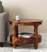 Jodhpur Solid Sheesham Wood End Table - 3 Years Warranty
