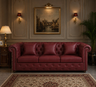 RAJ Three Seater Upholstered Sofa Leatherette - 12 Months Warranty - MAROON