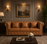 RAJ Three Seater Upholstered Sofa Leatherette - 12 Months Warranty - SAFFARON