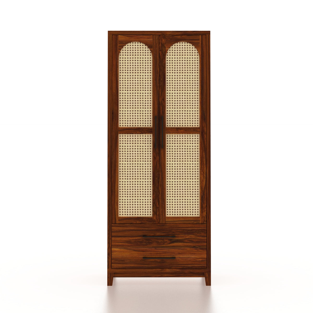 Cosmos Solid Sheesham Wood Wardrobe With Two Doors and Two Drawers - 3-Year Warranty