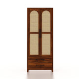 Cosmos Solid Sheesham Wood Wardrobe With Two Doors and Two Drawers - 3-Year Warranty