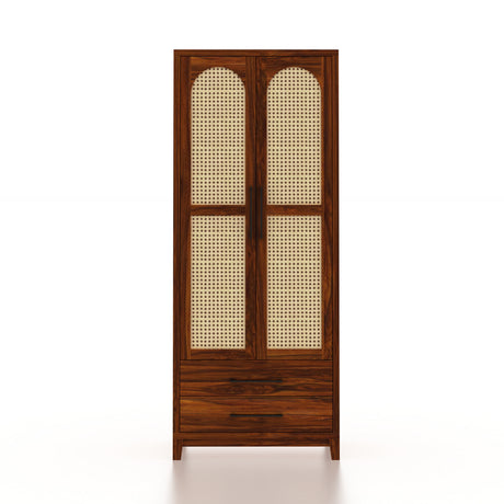 Cosmos Solid Sheesham Wood Wardrobe With Two Doors and Two Drawers - 3-Year Warranty
