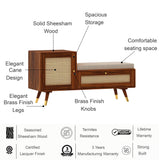Martino Solid Sheesham Wood Shoe Rack with Doors, Seating Space 3 - Year Warranty