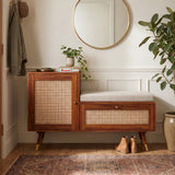 Martino Solid Sheesham Wood Shoe Rack with Doors, Seating Space 3 - Year Warranty