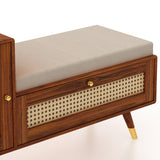 Martino Solid Sheesham Wood Shoe Rack with Doors, Seating Space 3 - Year Warranty
