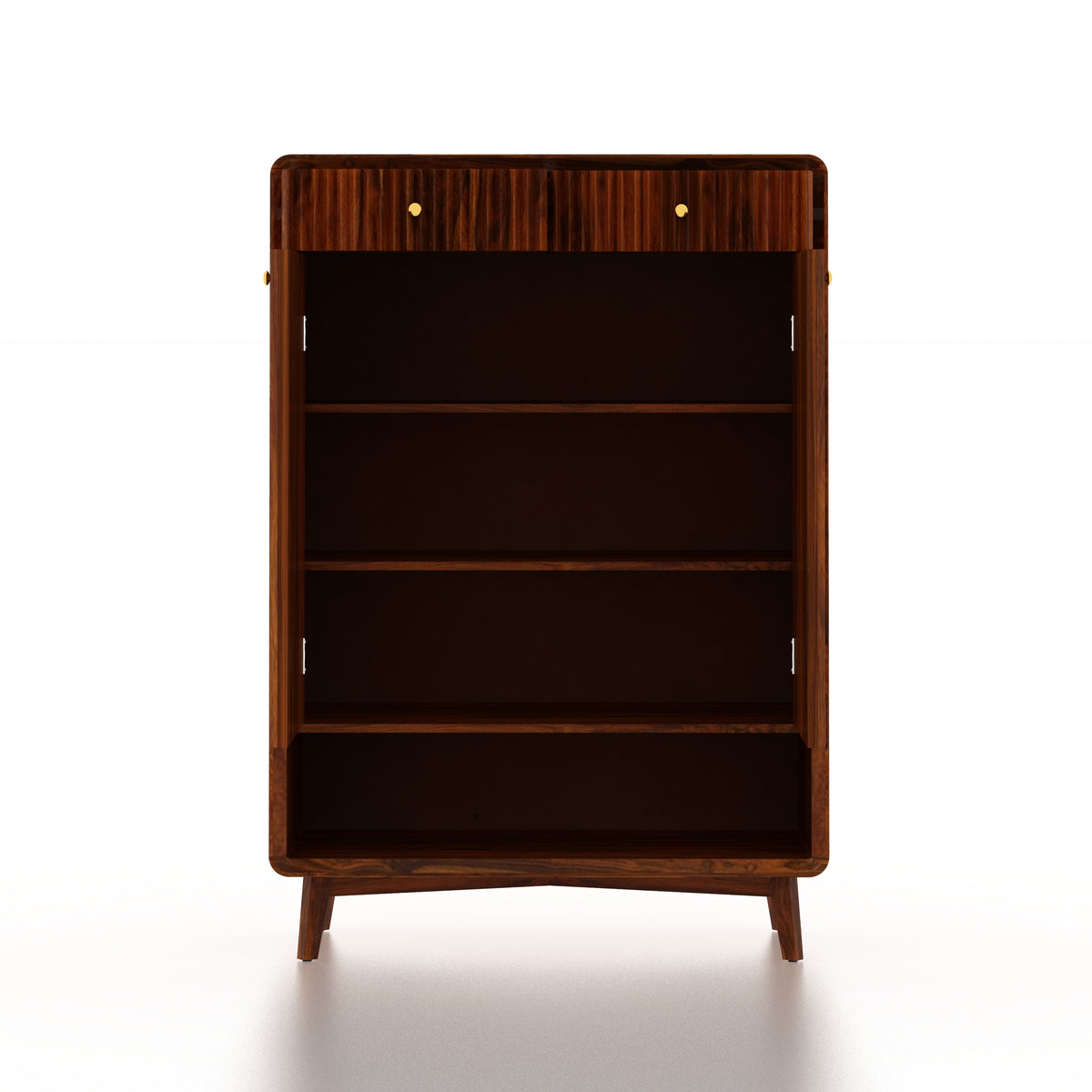 Robert Solid Sheesham Wood Shoe Rack With Two Doors, Drawer and Open Shelf- 3-Year Warranty