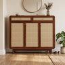 Cosmos Solid Sheesham Wood Shoe Rack With three Doors and Two Drawer 3 - Year Warranty