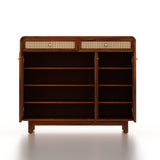 Cosmos Solid Sheesham Wood Shoe Rack With three Doors and Two Drawer 3 - Year Warranty