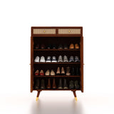 Riverton Solid Sheesham Wood Shoe Rack With Two Doors and Drawer - 3-Year Warranty