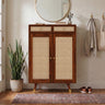 Riverton Solid Sheesham Wood Shoe Rack With Two Doors and Drawer - 3-Year Warranty