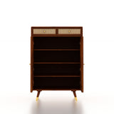 Riverton Solid Sheesham Wood Shoe Rack With Two Doors and Drawer - 3-Year Warranty