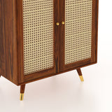 Riverton Solid Sheesham Wood Shoe Rack With Two Doors and Drawer - 3-Year Warranty