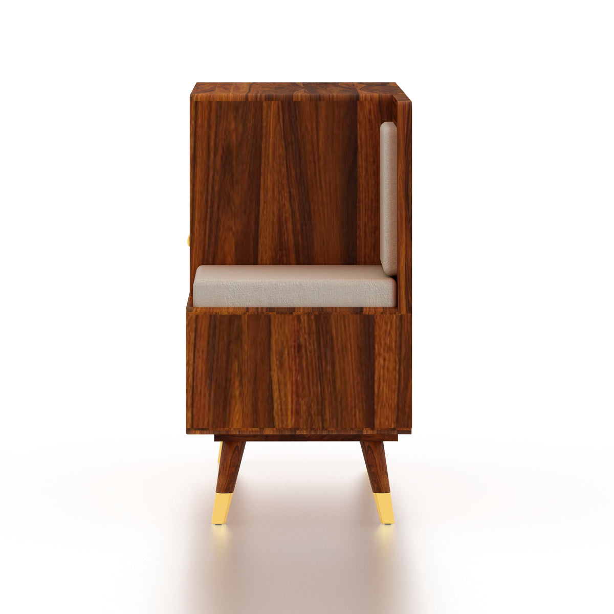 SYRUS Solid Sheesham Wood Shoe Rack with Doors, Seating Space 3 - Year Warranty