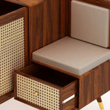 SYRUS Solid Sheesham Wood Shoe Rack with Doors, Seating Space 3 - Year Warranty