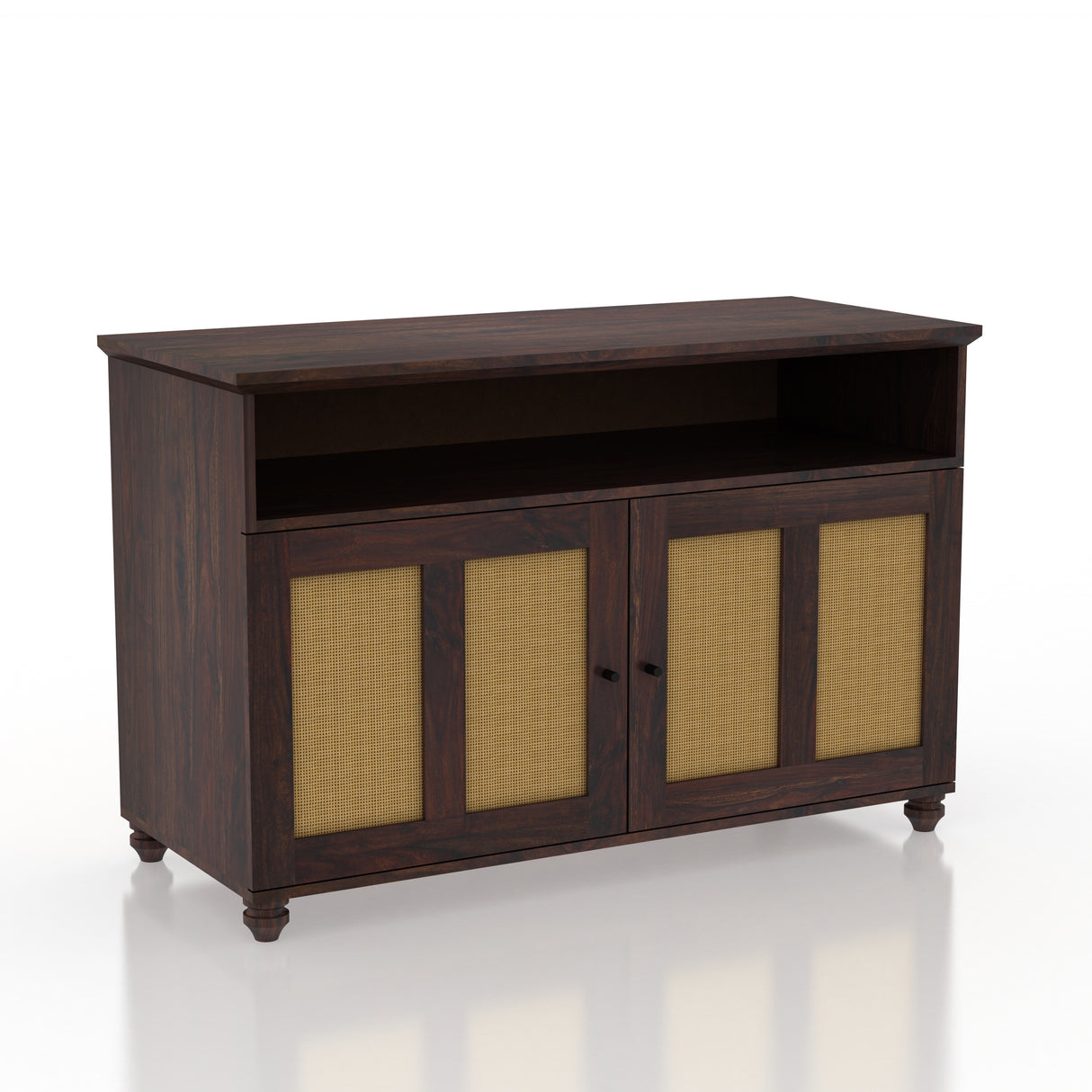 Fusion Cane Solid Sheesham Wood Display Unit/Sideboard - 3 Years Warranty